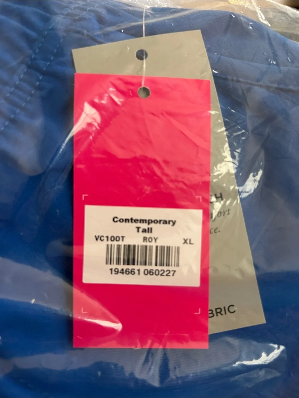 Vince Camuto Medical Scrub Royal Blue Size XL Tall Drawstring Waist VC100T